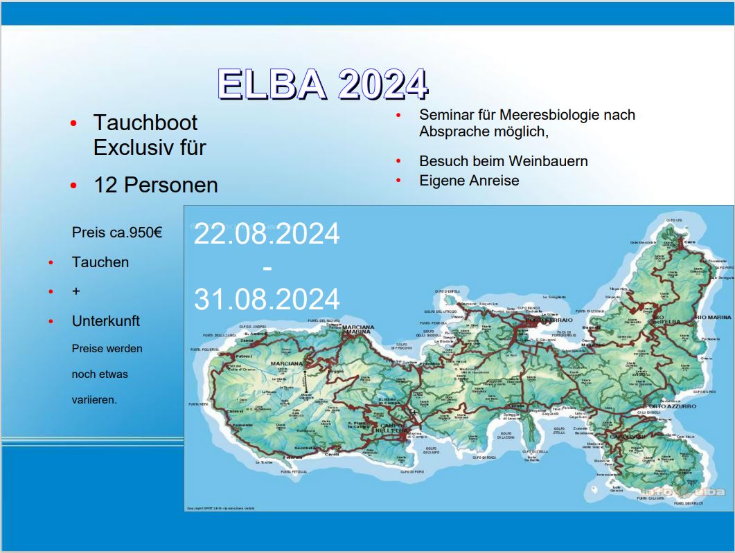 Tauchreise Elba 2024